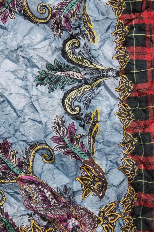 Acne Studios Print Silk Scarf Bluered Men Scarves