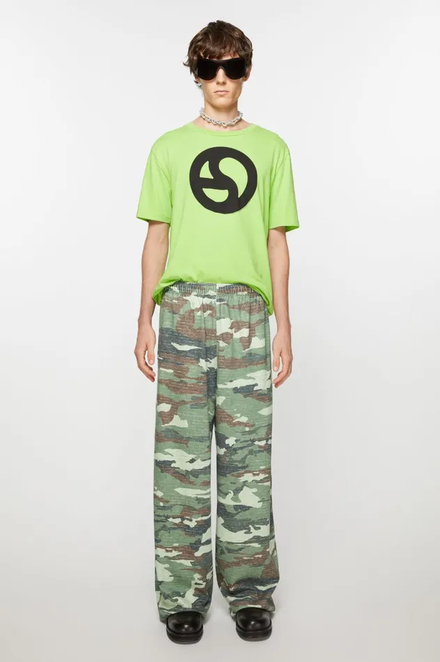 Acne Studios Print Sweatpants Khaki Green Men Trousers