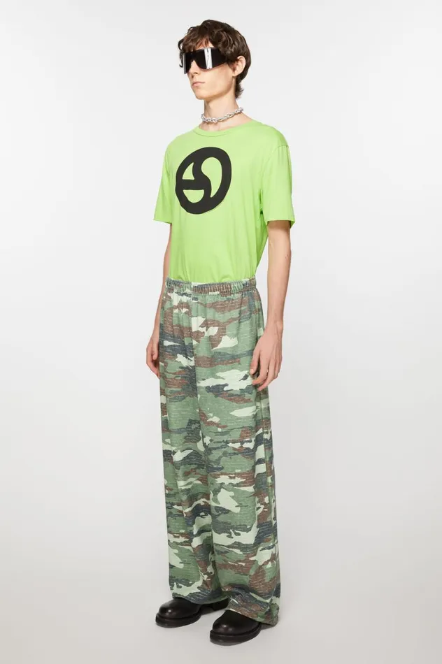 Acne Studios Print Sweatpants Khaki Green Men Trousers
