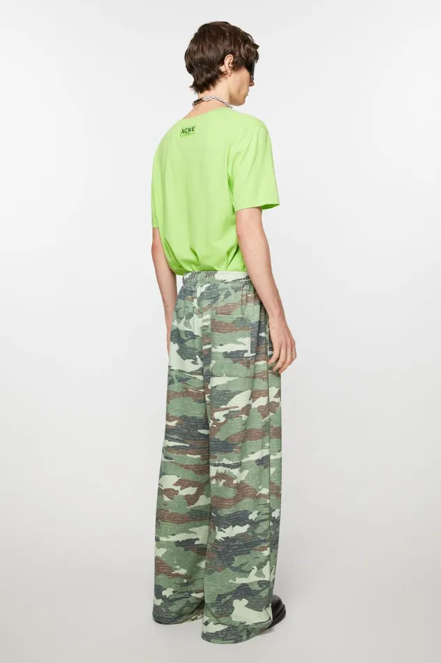 Acne Studios Print Sweatpants Khaki Green Men Trousers
