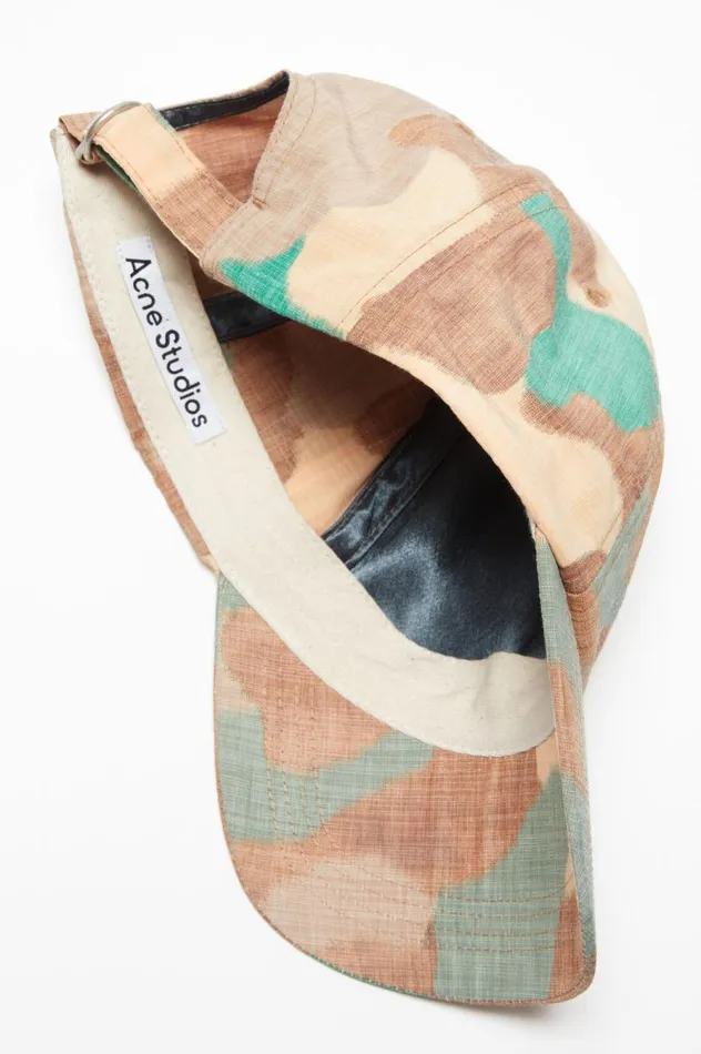 Acne Studios Printed Cap Orangegreen Women Hats
