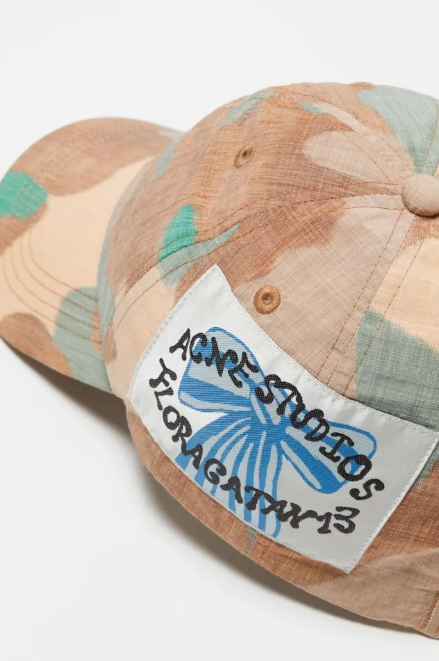Acne Studios Printed Cap Orangegreen Women Hats