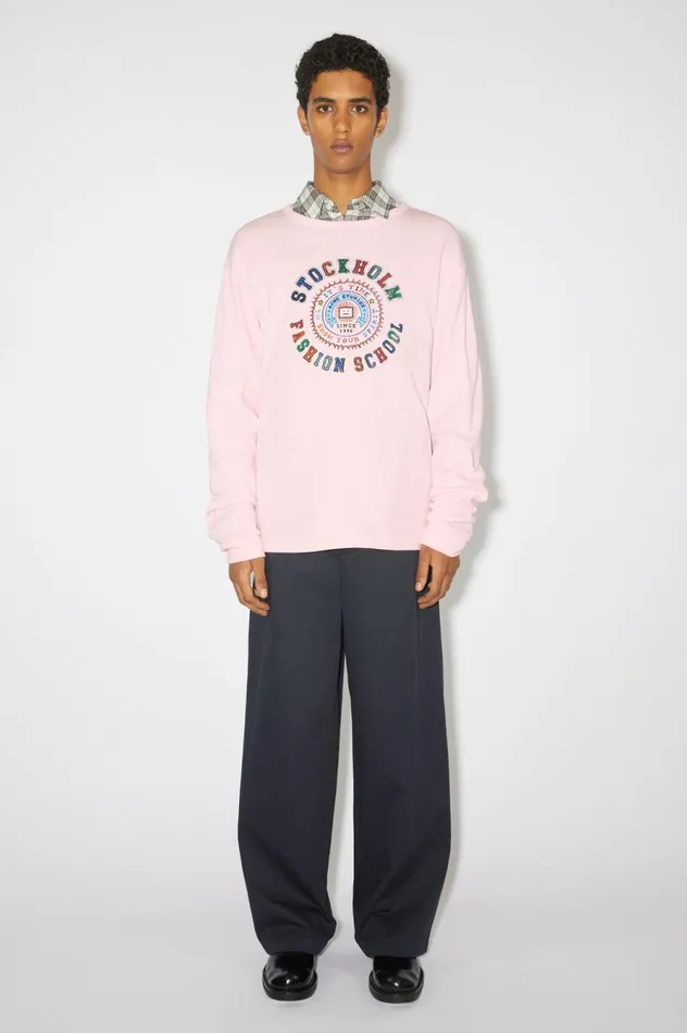 Acne Studios Printed Long Sleeve Tshirt 8211 Regular Fit Light Pink Men Tshirts Acne Studios Printed Long Sleeve Tshirt 8211 Regular Fit Light Pink Men Tshirts