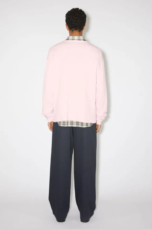 Acne Studios Printed Long Sleeve Tshirt 8211 Regular Fit Light Pink Men Tshirts