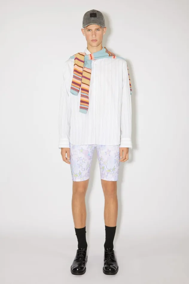 Acne Studios Printed Shorts Pale Pinkmulti Men Shorts