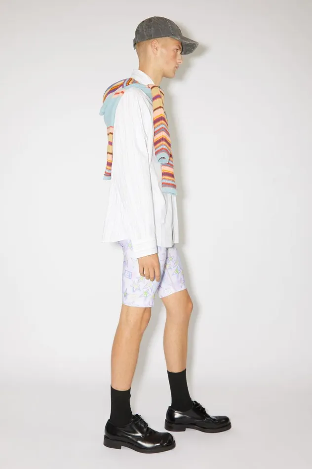 Acne Studios Printed Shorts Pale Pinkmulti Men Shorts