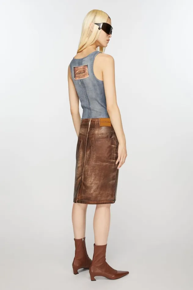 Acne Studios Printed Skirt Caramelwhite Women Skirts