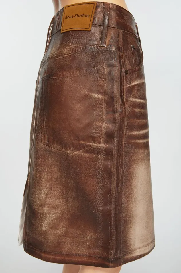 Acne Studios Printed Skirt Caramelwhite Women Skirts