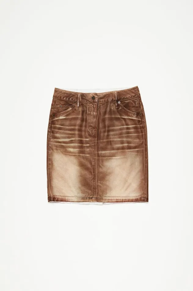 Acne Studios Printed Skirt Caramelwhite Women Skirts