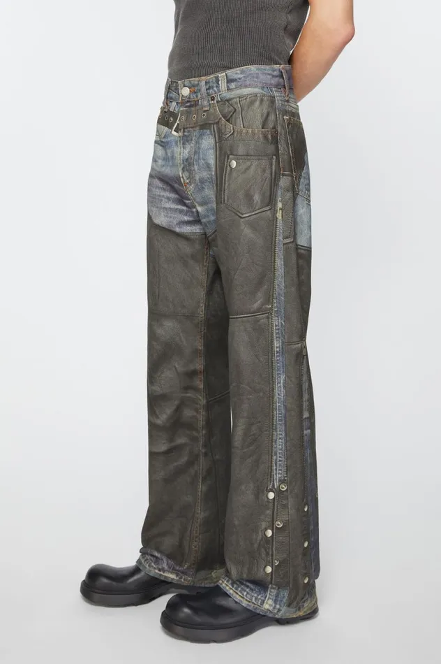 Acne Studios Printed Trousers Blueblack Men Jeans
