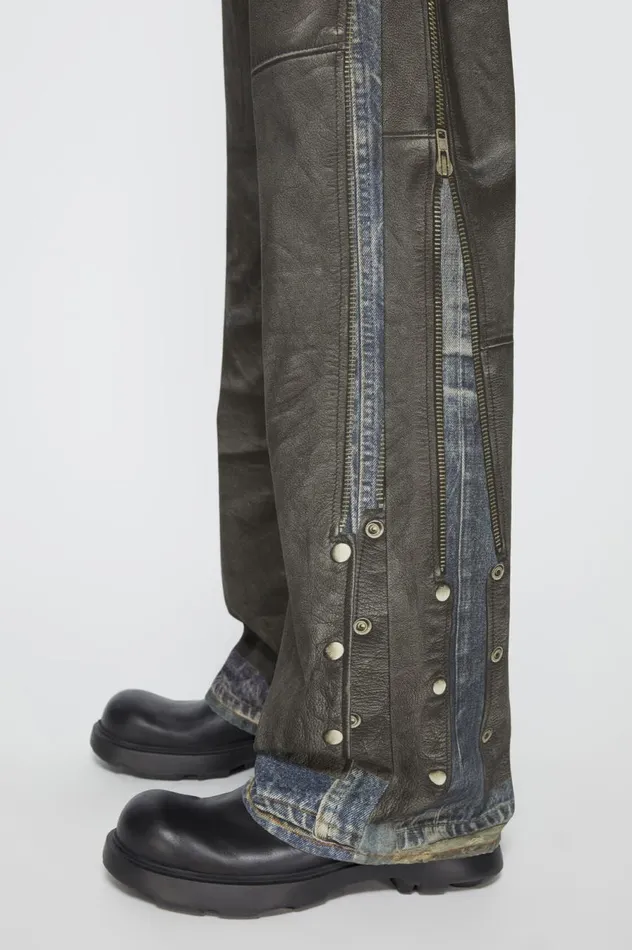 Acne Studios Printed Trousers Blueblack Men Jeans