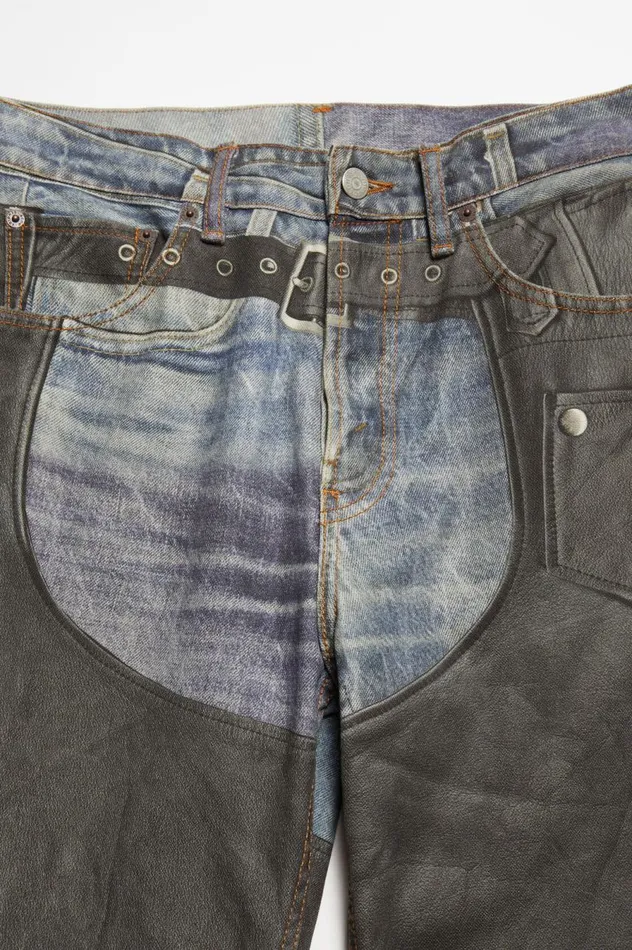 Acne Studios Printed Trousers Blueblack Men Jeans