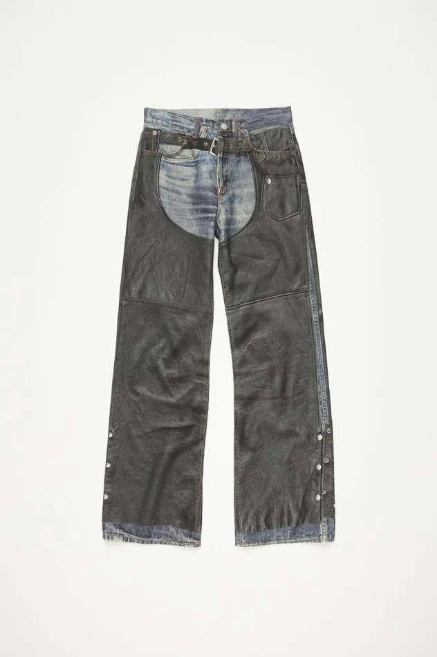 Acne Studios Printed Trousers Blueblack Men Jeans