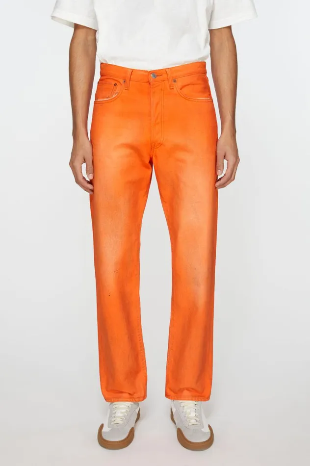 Acne Studios Relaxed Fit Jeans 8211 2003 Neon Orange Men Jeans