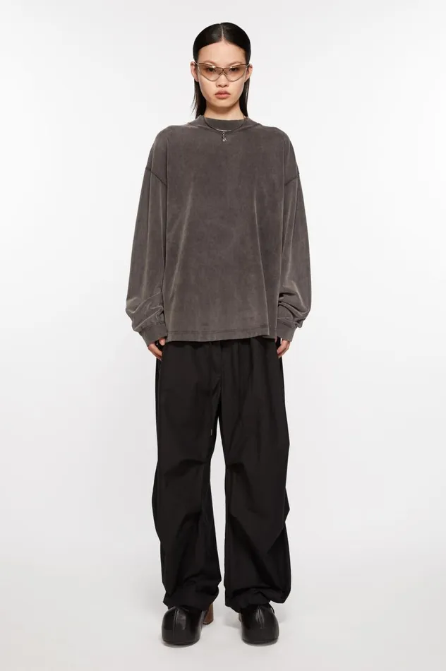 Acne Studios Relaxed Fit Trousers Black Women Trousers