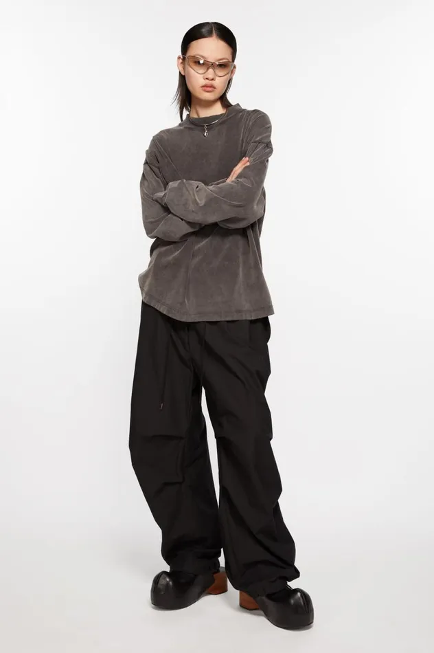 Acne Studios Relaxed Fit Trousers Black Women Trousers