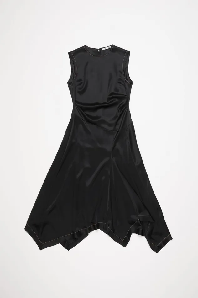 Acne Studios Satin Sleeveless Dress Black Women Dresses