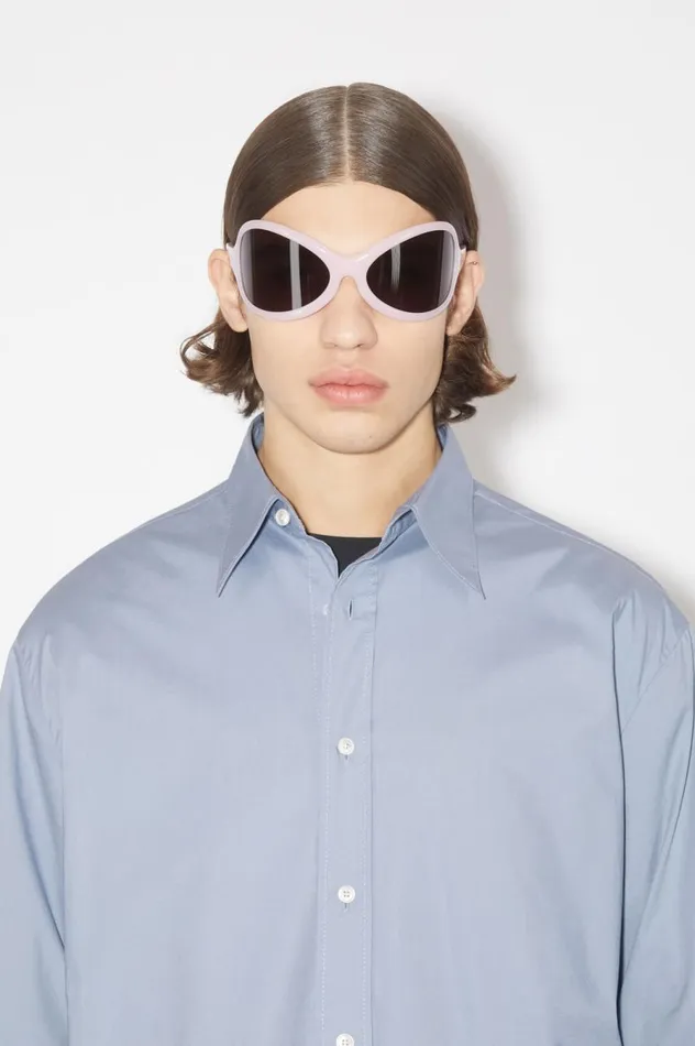 Acne Studios Short Sleeve Buttonup Dusty Blue Men Shirts