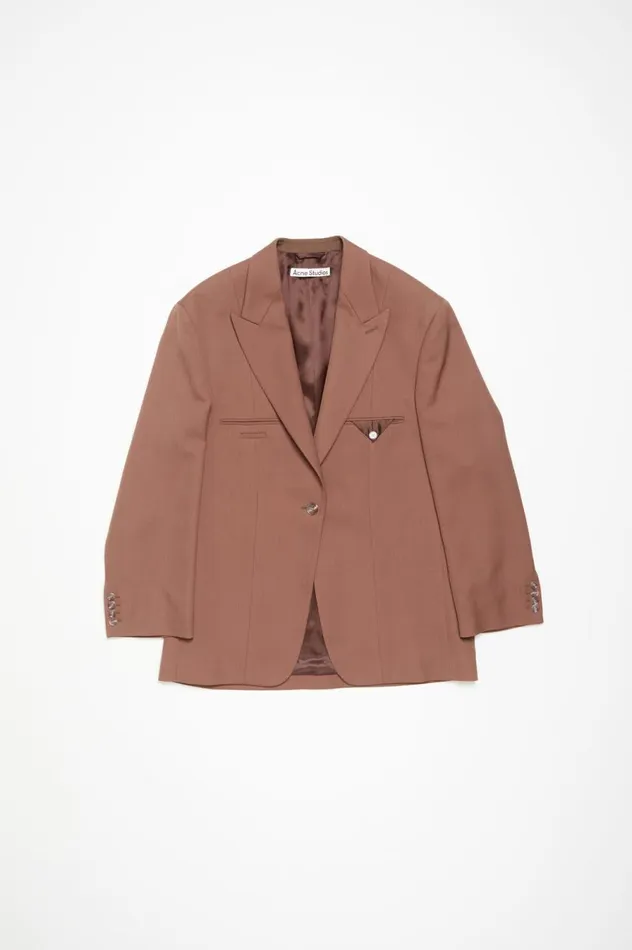 Acne Studios Singlebreasted Jacket Metallic Brown Women Suit Jackets