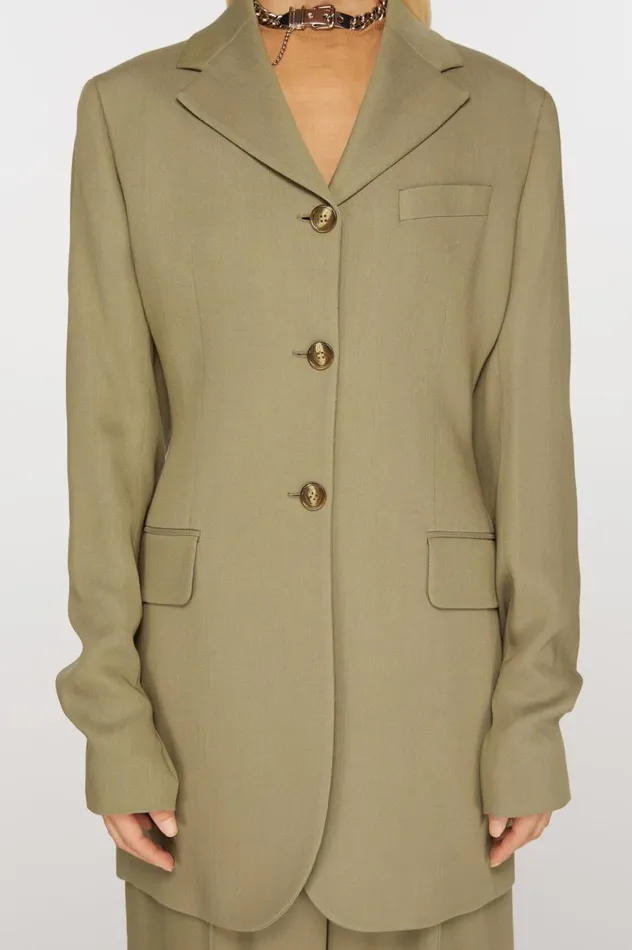 Acne Studios Singlebreasted Jacket Mud Beige Women Suit Jackets