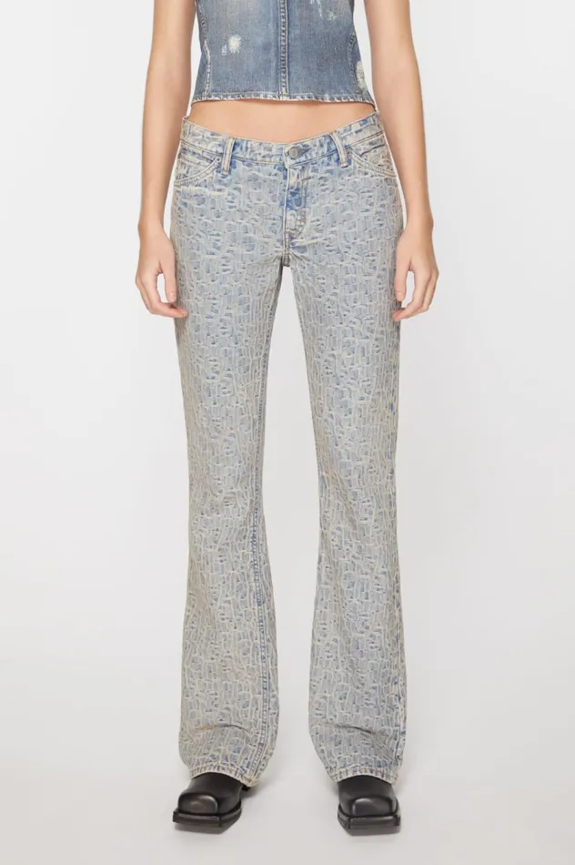 Acne Studios Slim Fit Jeans 8211 2005 Monogram Bluebeige Women Jeans