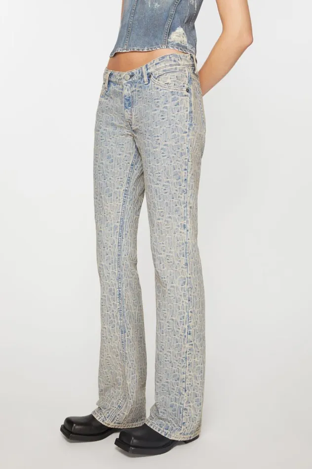 Acne Studios Slim Fit Jeans 8211 2005 Monogram Bluebeige Women Jeans