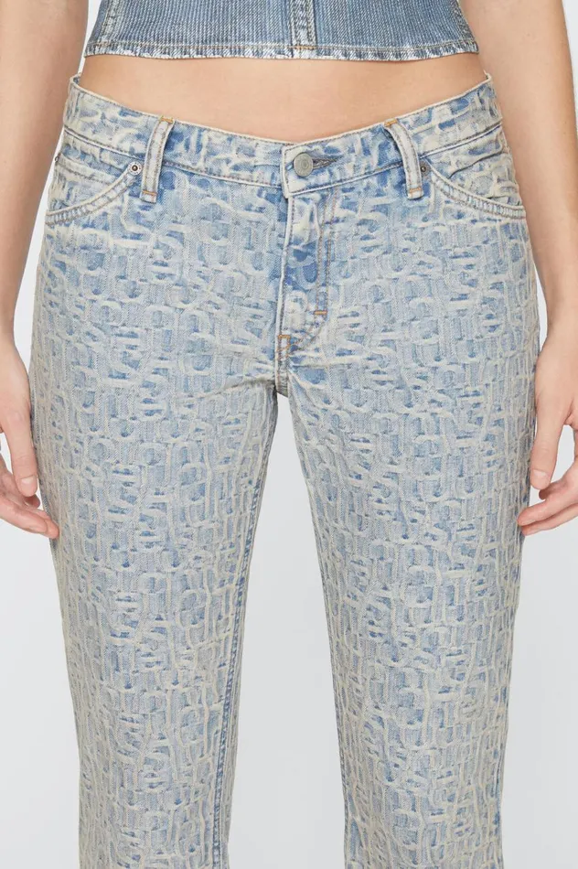 Acne Studios Slim Fit Jeans 8211 2005 Monogram Bluebeige Women Jeans