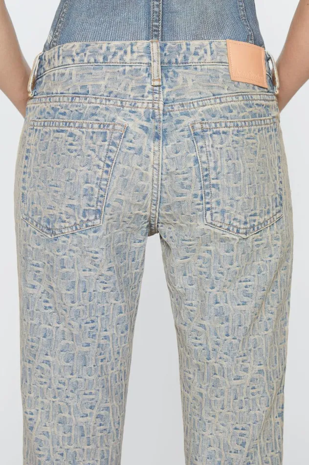 Acne Studios Slim Fit Jeans 8211 2005 Monogram Bluebeige Women Jeans