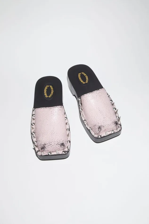 Acne Studios Suede Spike Clog Sandal Blackpink Women Shoes