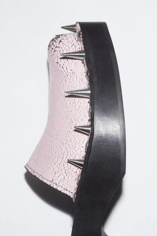 Acne Studios Suede Spike Clog Sandal Blackpink Women Shoes