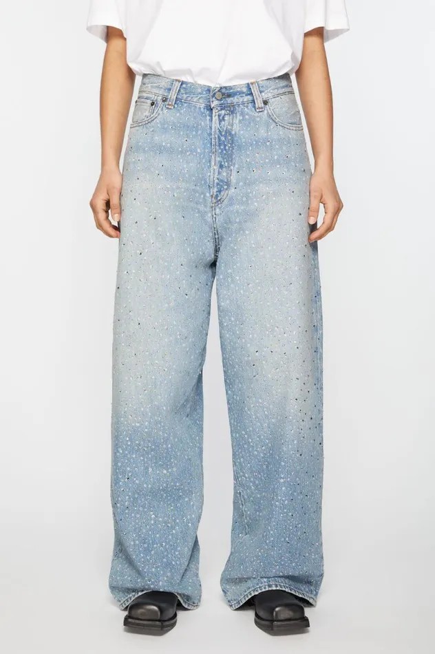 Acne Studios Super Baggy Fit Jeans 8211 2023F Light Blue Women Jeans