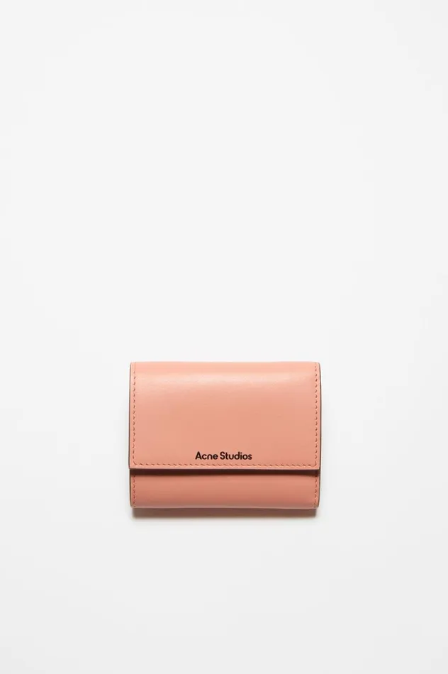 Acne Studios Trifold Leather Wallet Salmon Pink Men Small Leather Goods