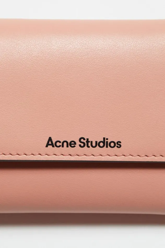Acne Studios Trifold Leather Wallet Salmon Pink Men Small Leather Goods