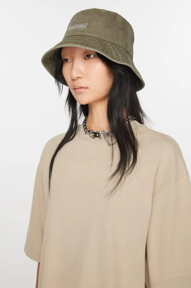 Acne Studios Twill Bucket Hat Khaki Green Men Hats