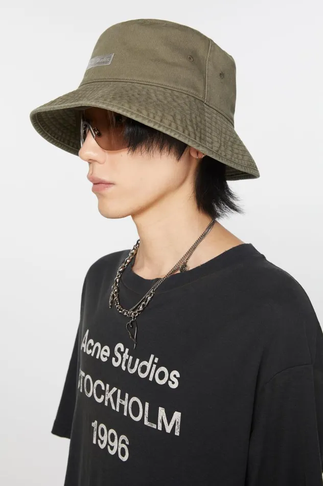 Acne Studios Twill Bucket Hat Khaki Green Men Hats