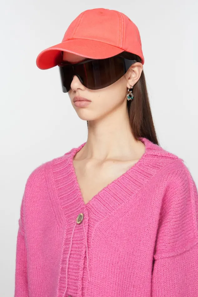 Acne Studios Twill Cap Fluo Pink Women Hats