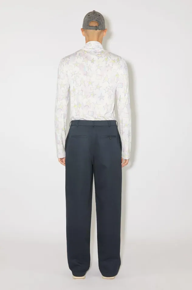 Acne Studios Twill Chino Trousers 8211 Regular Fit Midnight Blue Women Trousers