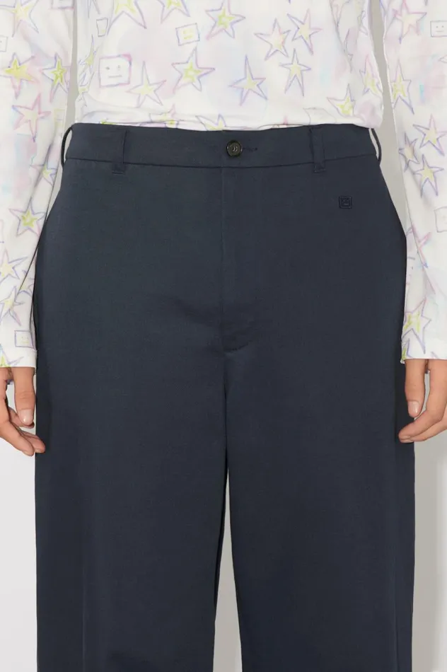 Acne Studios Twill Chino Trousers 8211 Regular Fit Midnight Blue Women Trousers