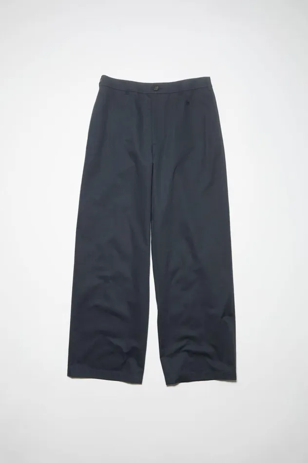 Acne Studios Twill Chino Trousers 8211 Regular Fit Midnight Blue Women Trousers