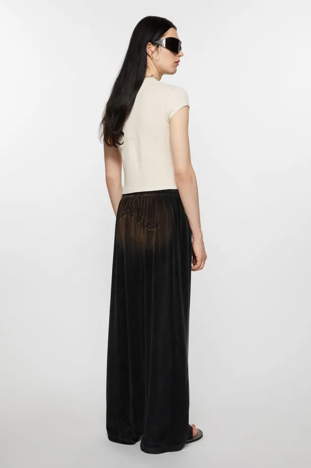 Acne Studios Velour Trousers Black Men Trousers