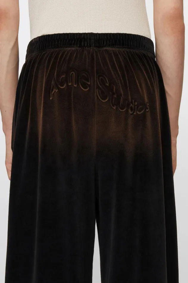 Acne Studios Velour Trousers Black Men Trousers