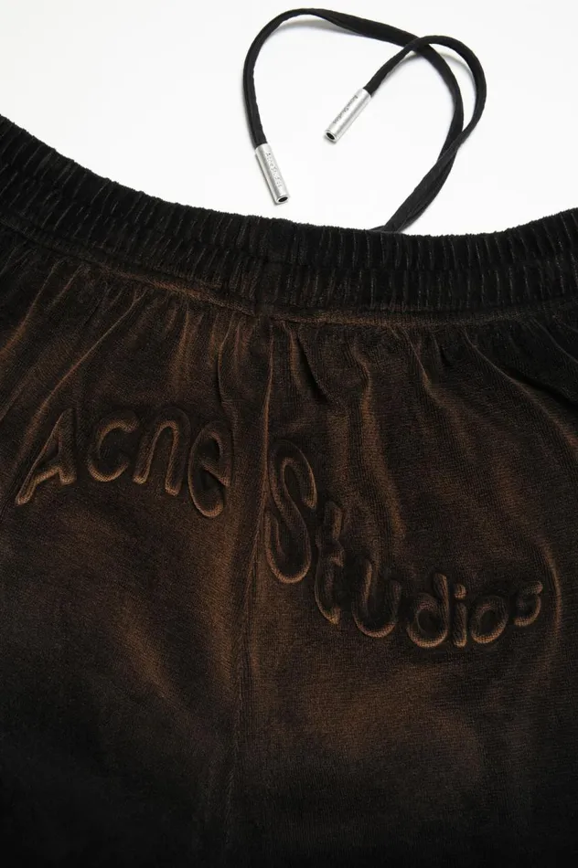 Acne Studios Velour Trousers Black Men Trousers