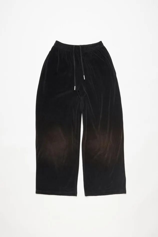 Acne Studios Velour Trousers Black Men Trousers