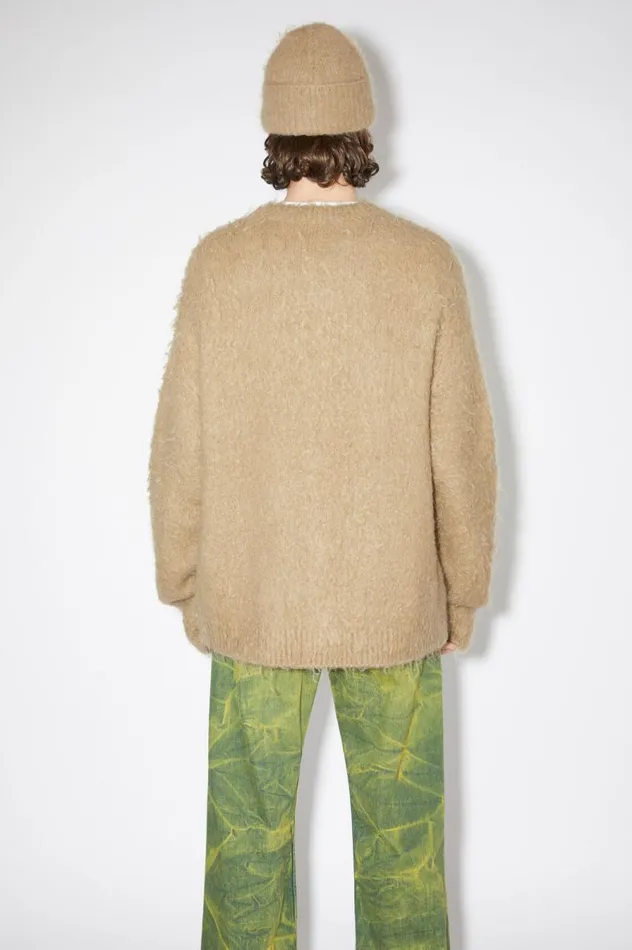 Acne Studios Wool Mohair Cardigan Dark Beige Men Knitwear
