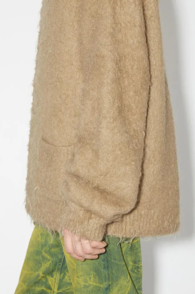 Acne Studios Wool Mohair Cardigan Dark Beige Men Knitwear