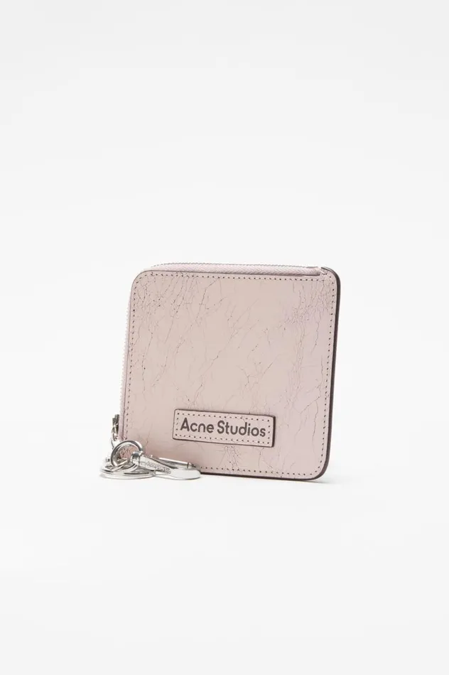 Acne Studios Zip Leather Wallet Pastel Pink Men Small Leather Goods