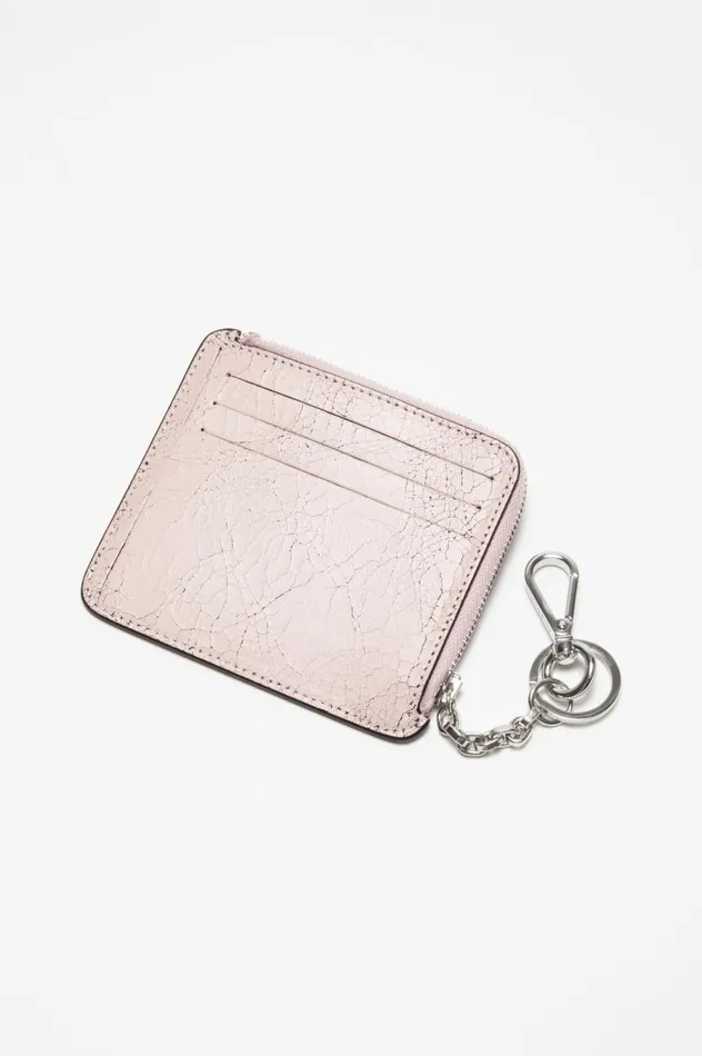 Acne Studios Zip Leather Wallet Pastel Pink Men Small Leather Goods