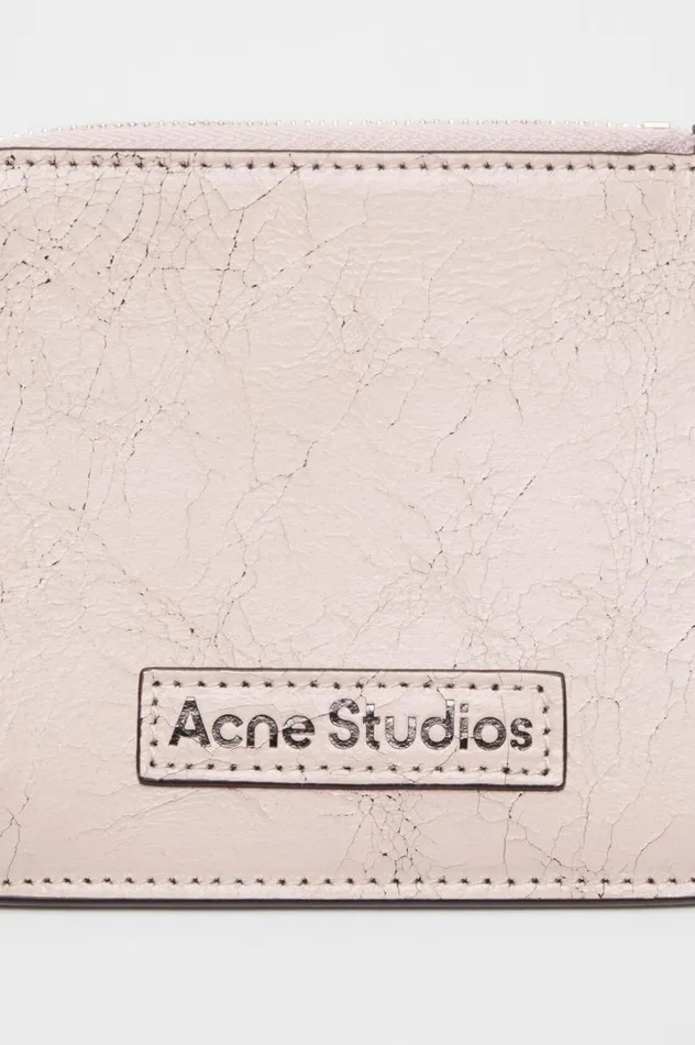 Acne Studios Zip Leather Wallet Pastel Pink Men Small Leather Goods