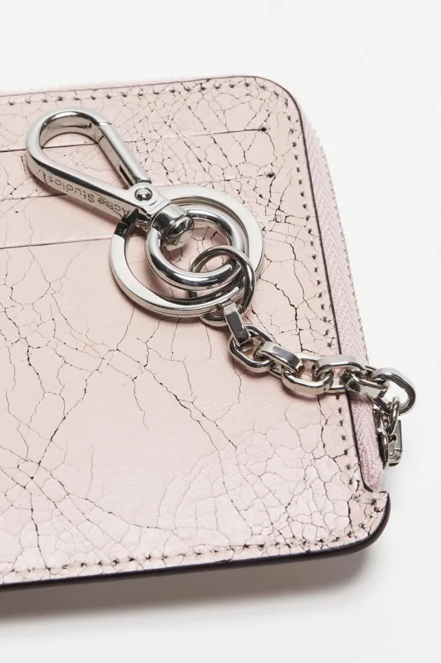 Acne Studios Zip Leather Wallet Pastel Pink Men Small Leather Goods