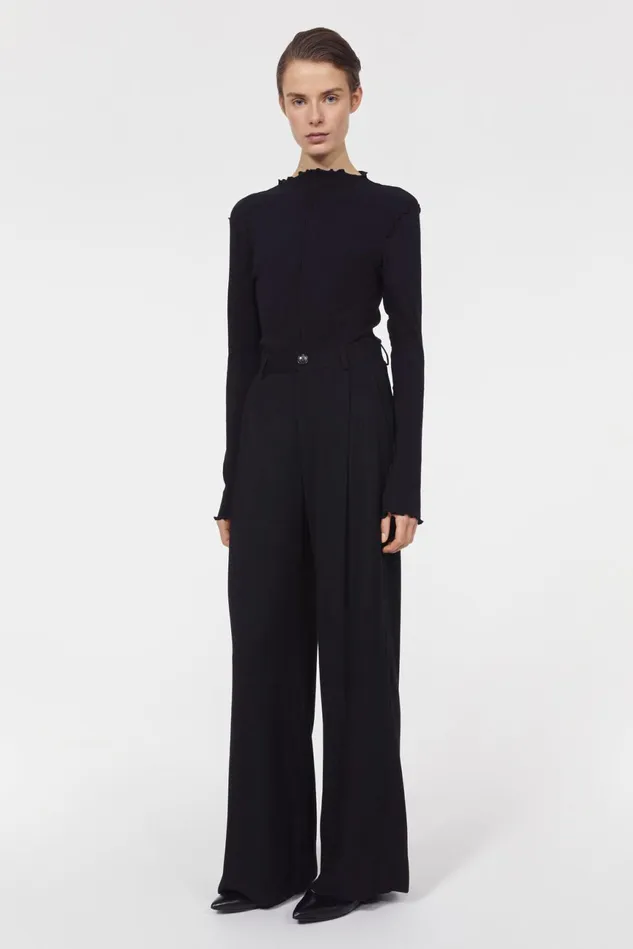 Addie Wide Pants Black Women Rodebjer Sets and Suits